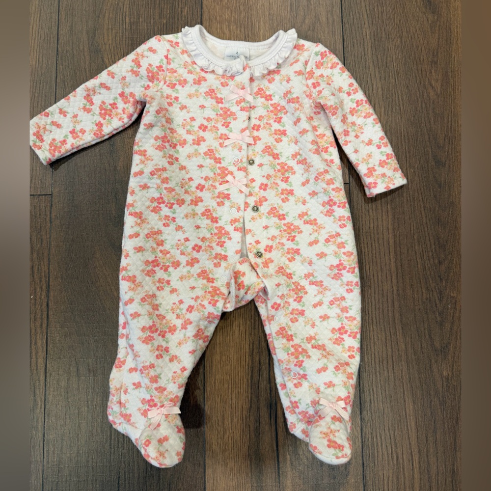 Laura Ashley Pink Floral Kids Footie